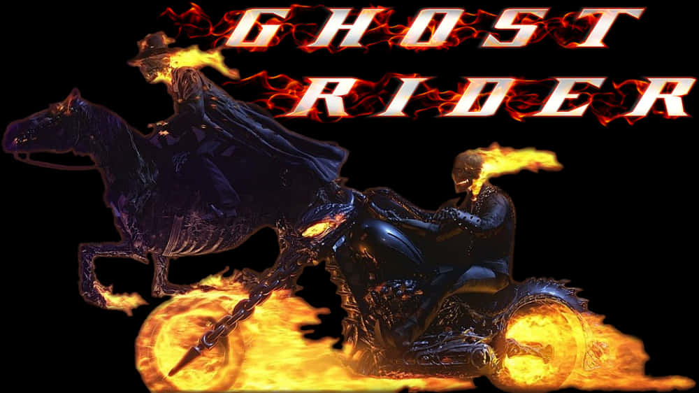 Flaming Ghost Riderand Horse