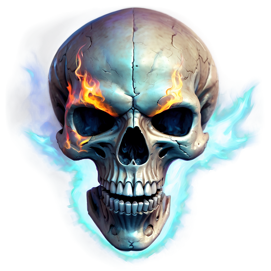 Flaming Horror Skull Png Eia