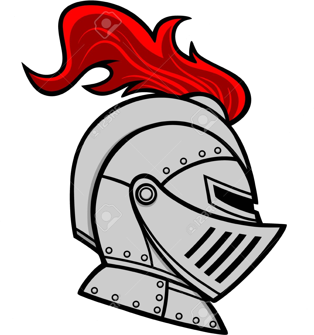 Flaming Knight Helmet Illustration