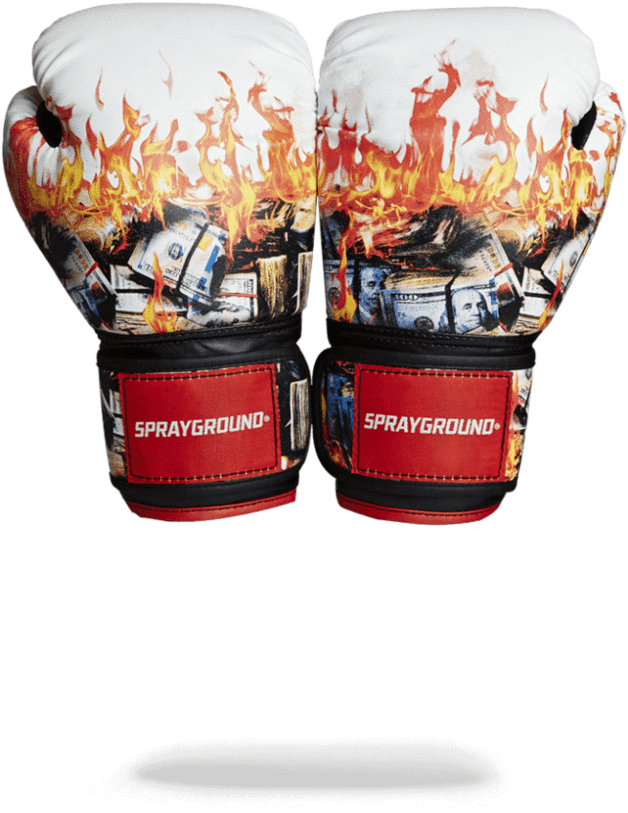 Flaming Money Boxing Gloves
