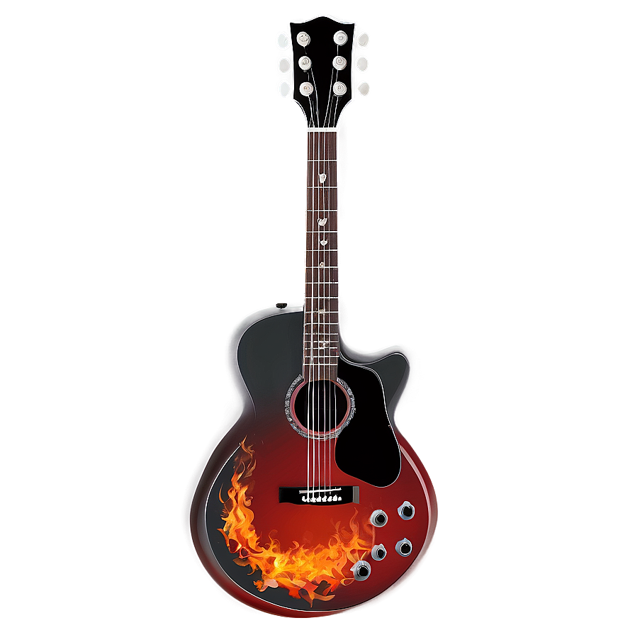 Flaming Red Guitar Png 36