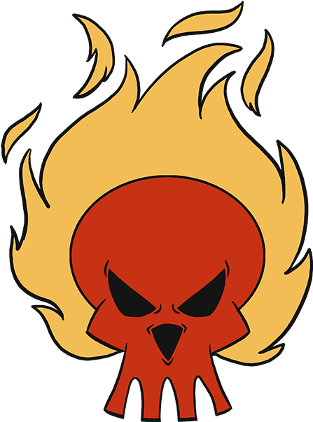 Flaming_ Skull_ Cartoon_ Vector