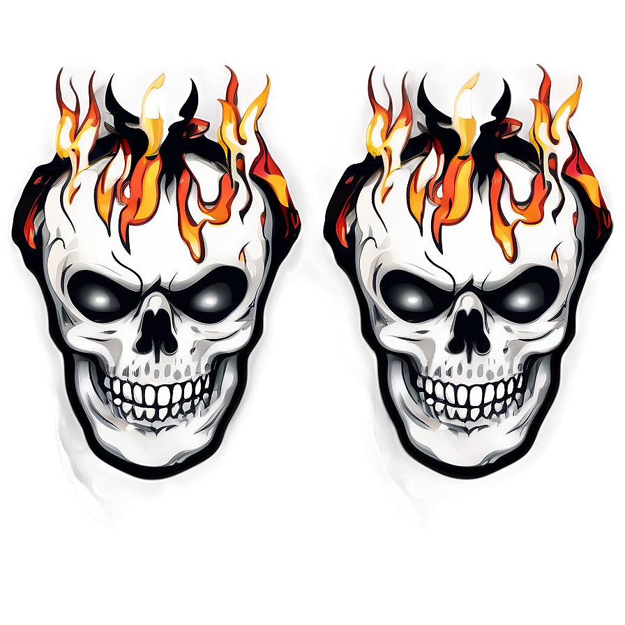 Flaming Skull Illustration Png 90