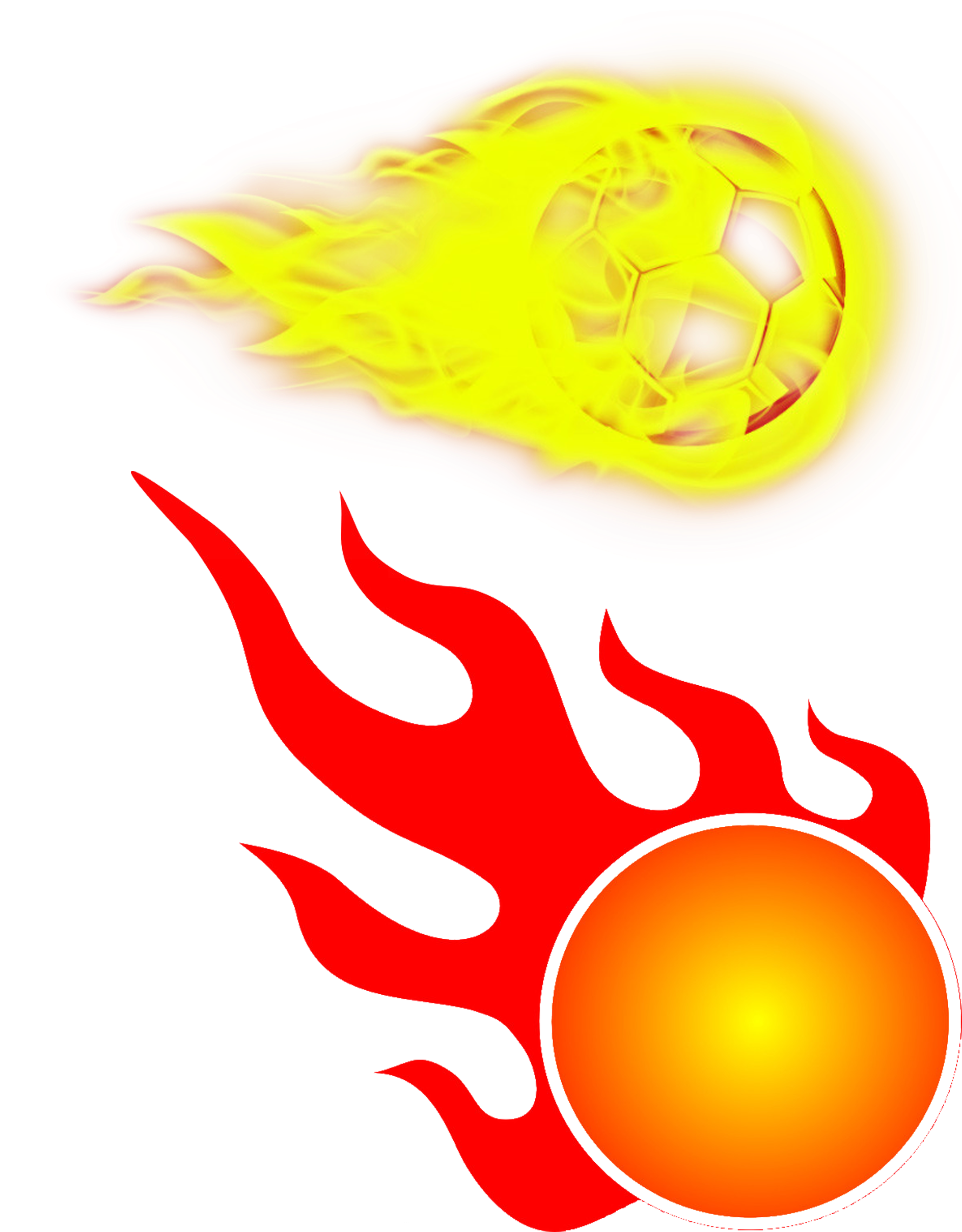 Flaming Soccer Balland Sun Vector