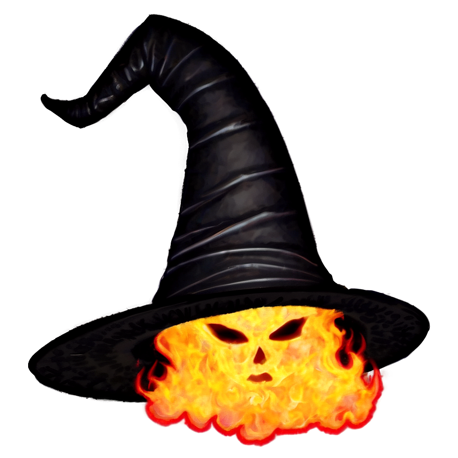 Flaming Witches Hat Png Vic