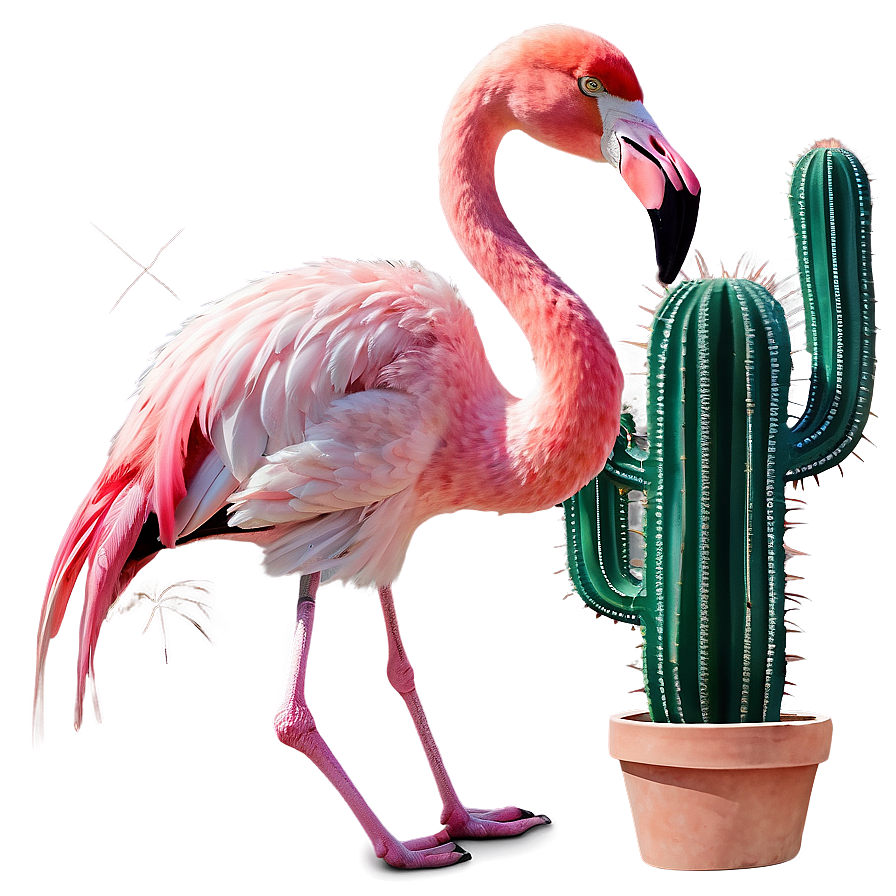 Flamingo And Cactus Desert Png 05062024