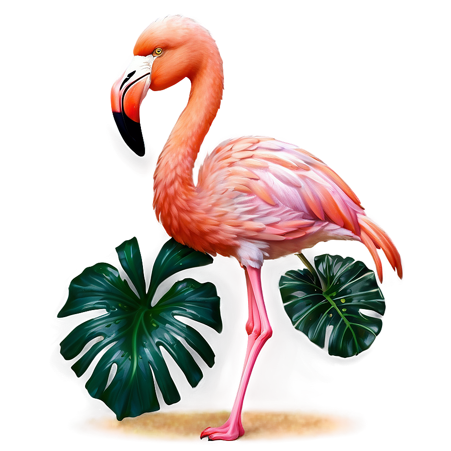 Flamingo And Hibiscus Flowers Png 05062024