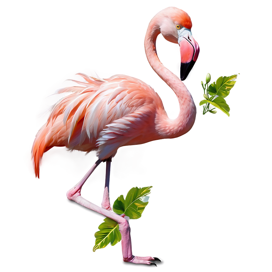Flamingo And Hibiscus Flowers Png Hnv70