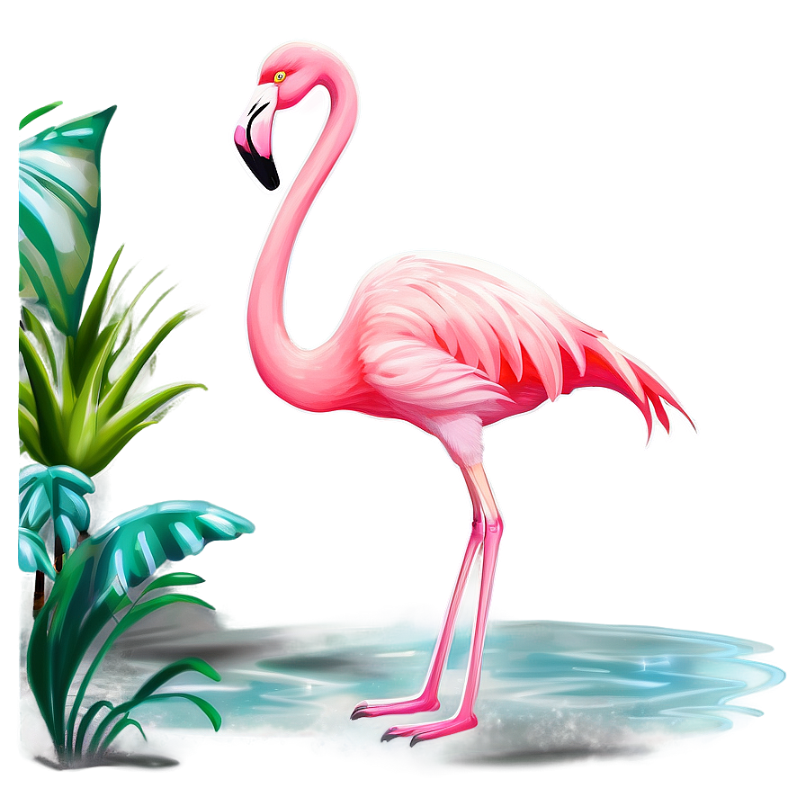 Flamingo Beach Scene Png 05062024