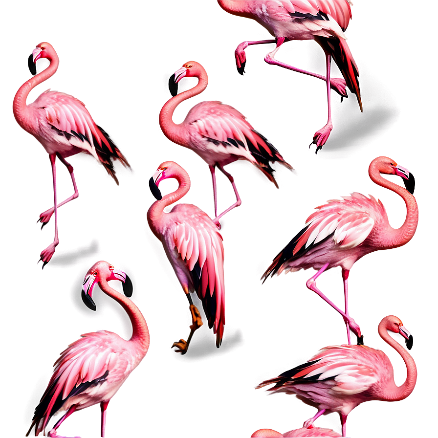 Flamingo Flock In Flight Png 85