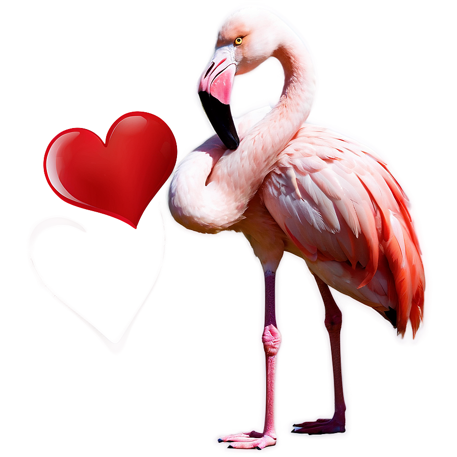 Flamingo Love Heart Png Ruj