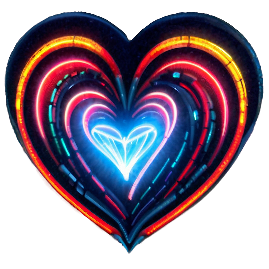 Flashing Neon Heart Png Dqk