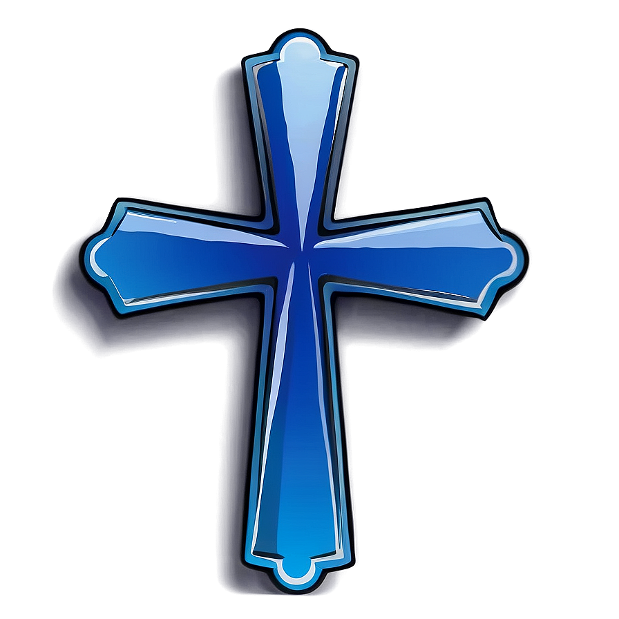 Flat Blue Cross Design Png Wvf