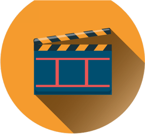 Flat Design Clapperboard Icon