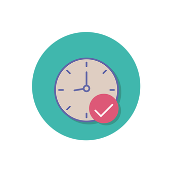 Flat Design Clock Icon