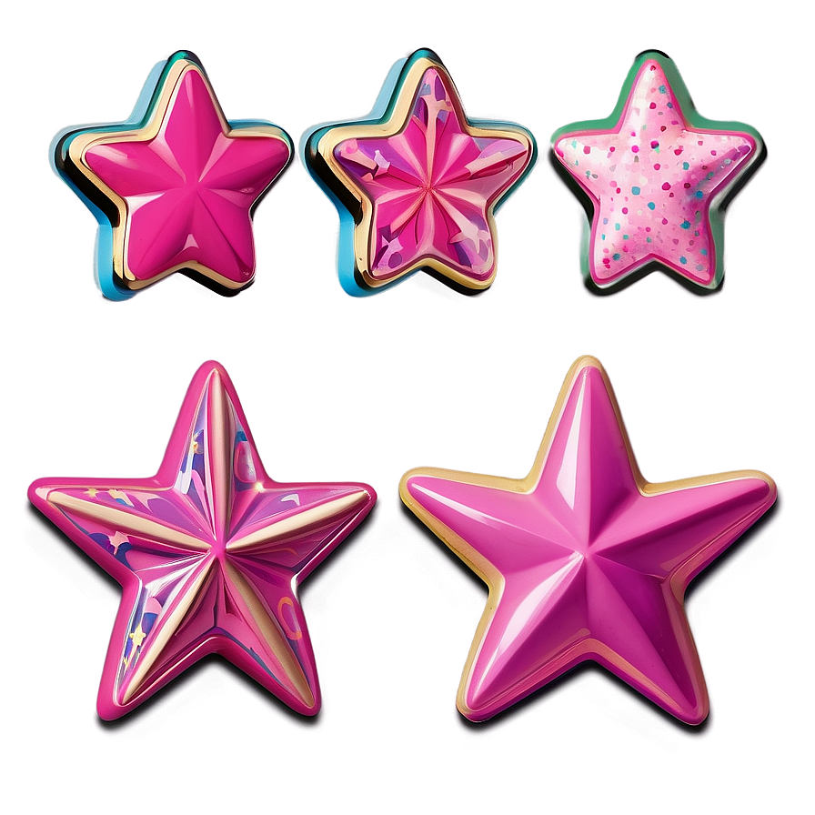 Flat Pink Stars Png Vbs