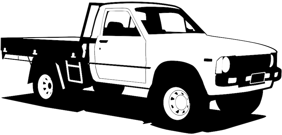 Flatbed Pickup Truck Silhouette