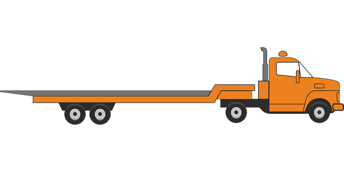 Flatbed Truck Vector Illustration