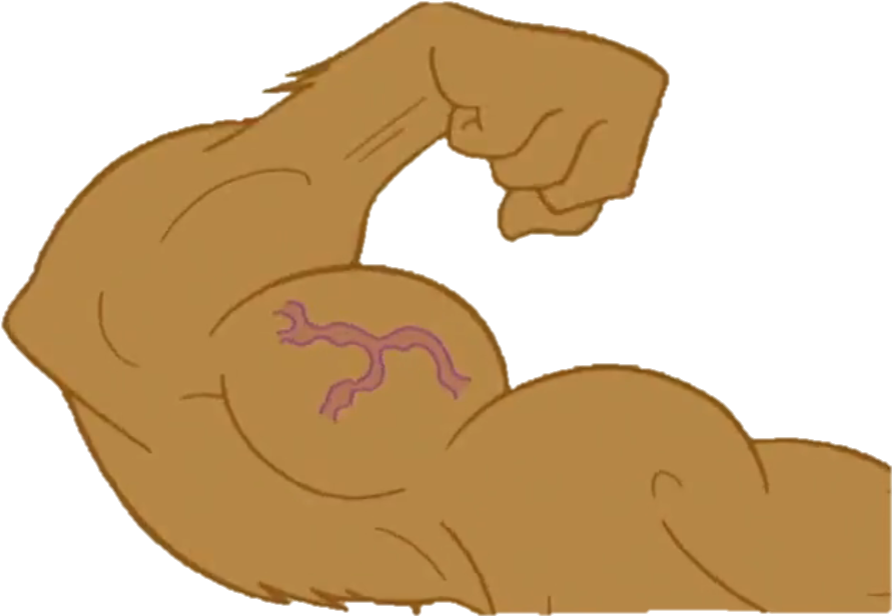 Flexing Muscular Arm Cartoon