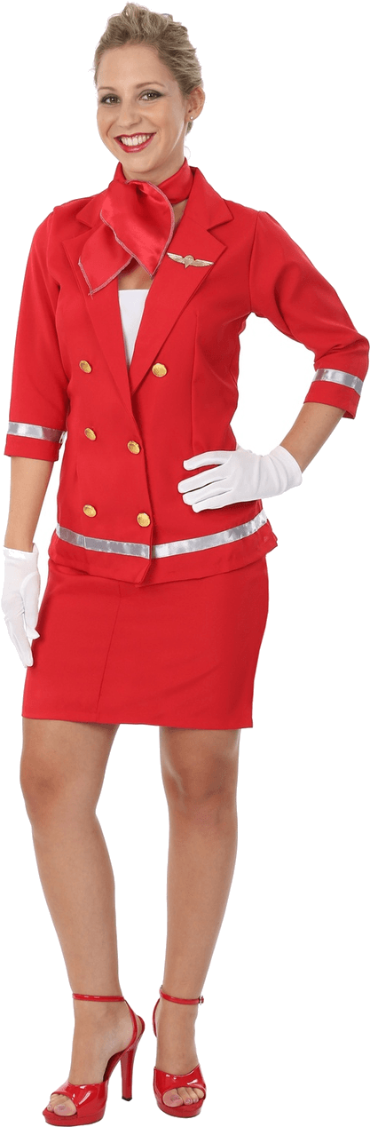 Flight Attendant Red Uniform