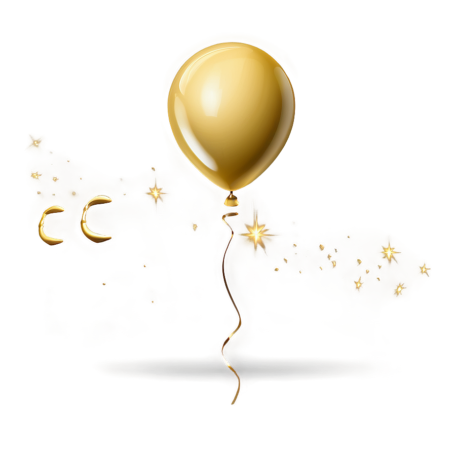 Floating Gold Balloon Png 06212024