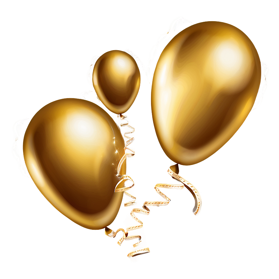 Floating Gold Balloons Png Yio