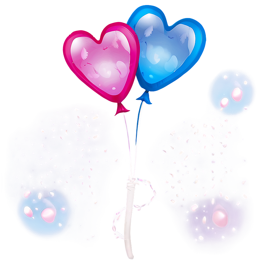 Floating Heart Balloon Bunch Png 06212024