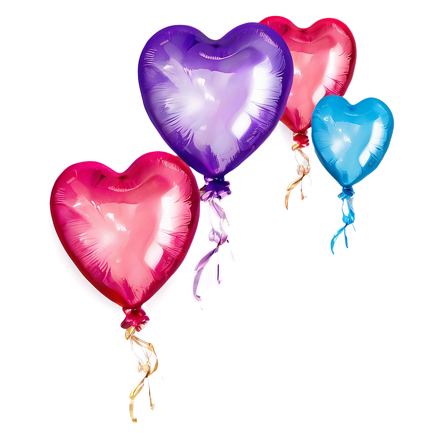 Floating Heart Balloon Bunch Png Jlk56