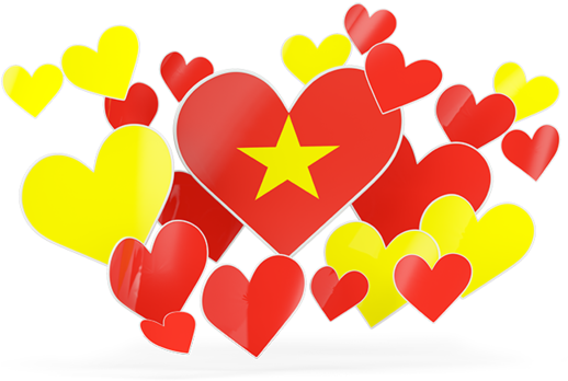 Floating Heartswith Vietnam Flag