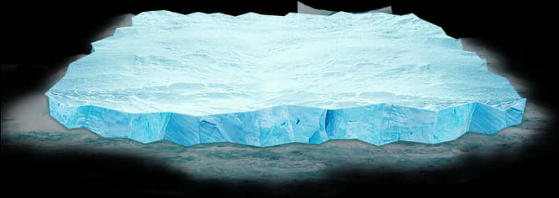 Floating Iceberg Isolatedon Black