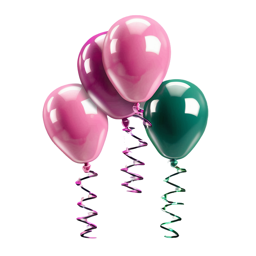 Floating Pink Balloons Festive Png 06122024