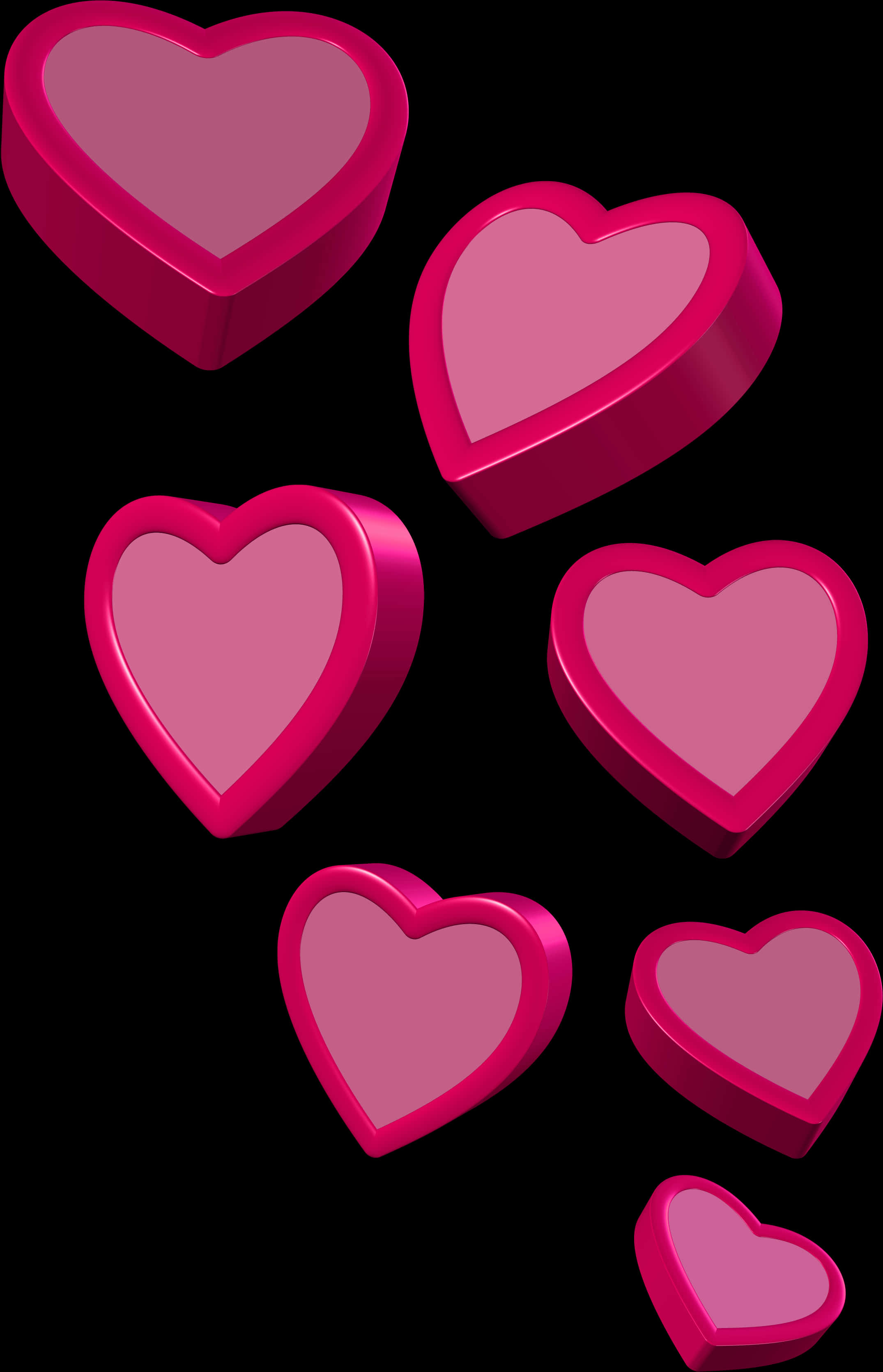 Floating Pink Hearts Clipart