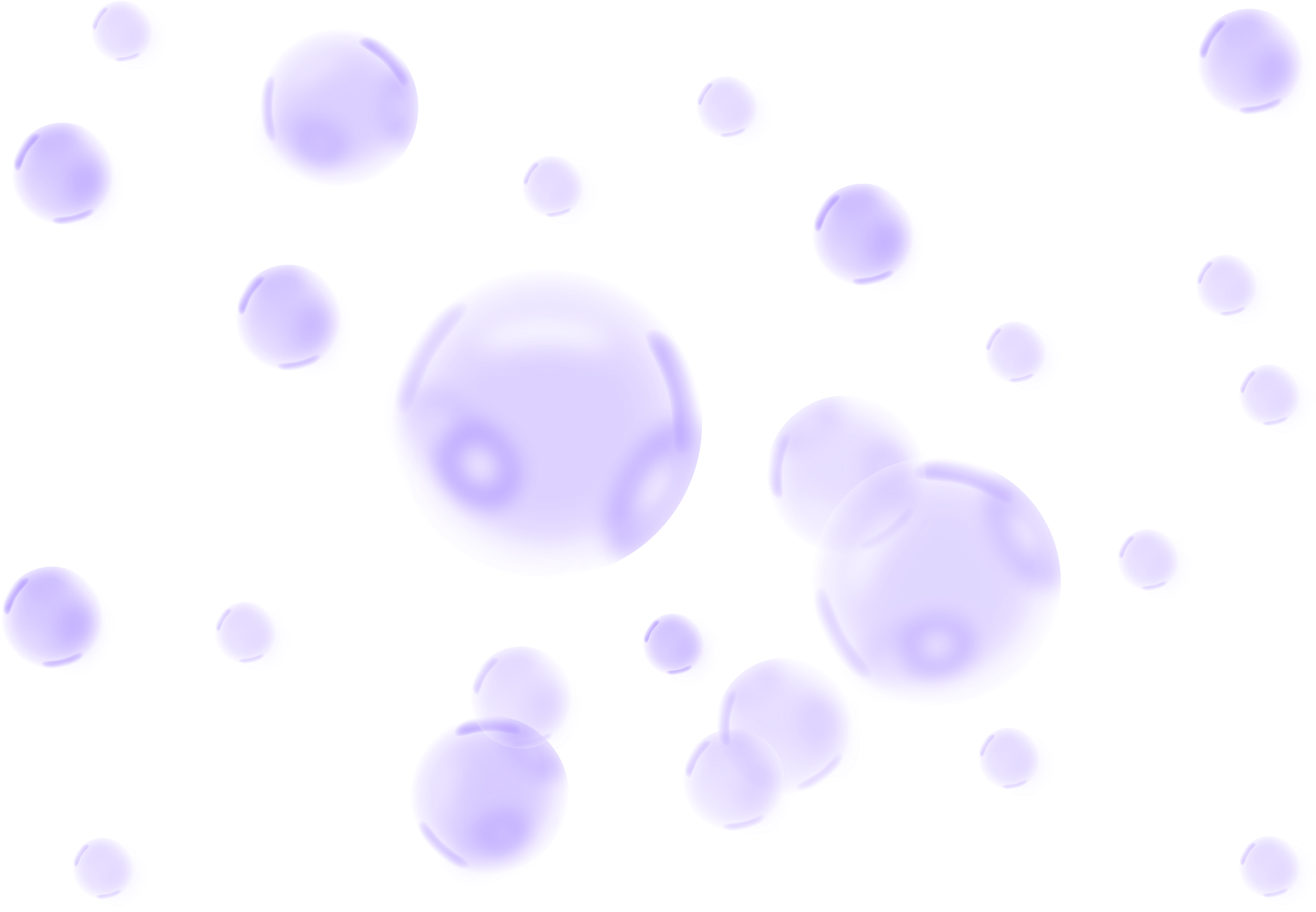 Floating Purple Soap Bubbles