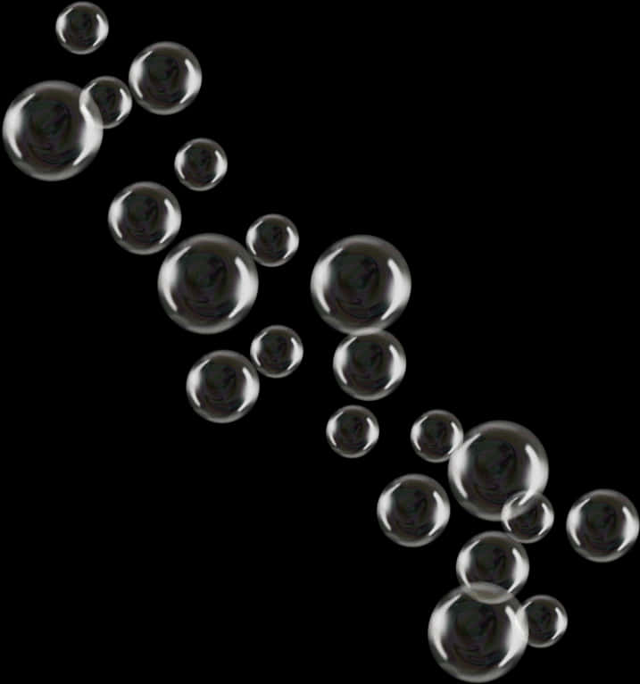 Floating Soap Bubbles Dark Background