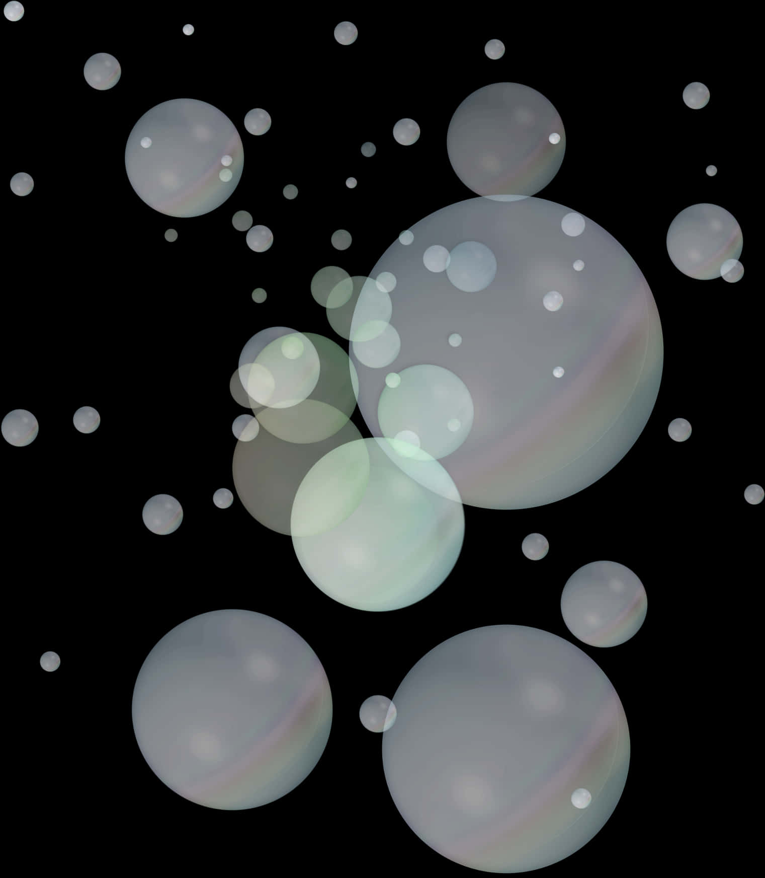 Floating Soap Bubbles Dark Background