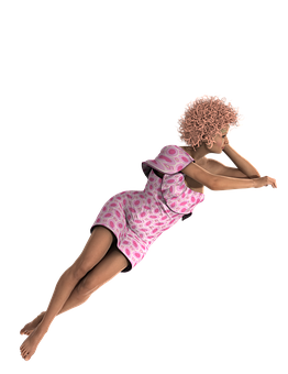 Floating Womanin Pink Dress