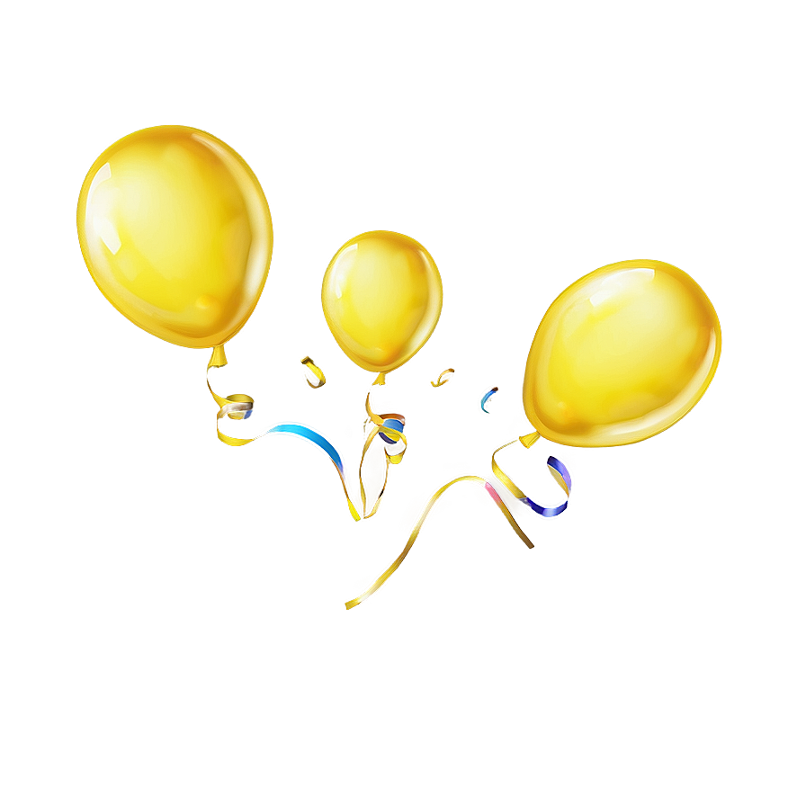 Floating Yellow Balloon Png 06262024