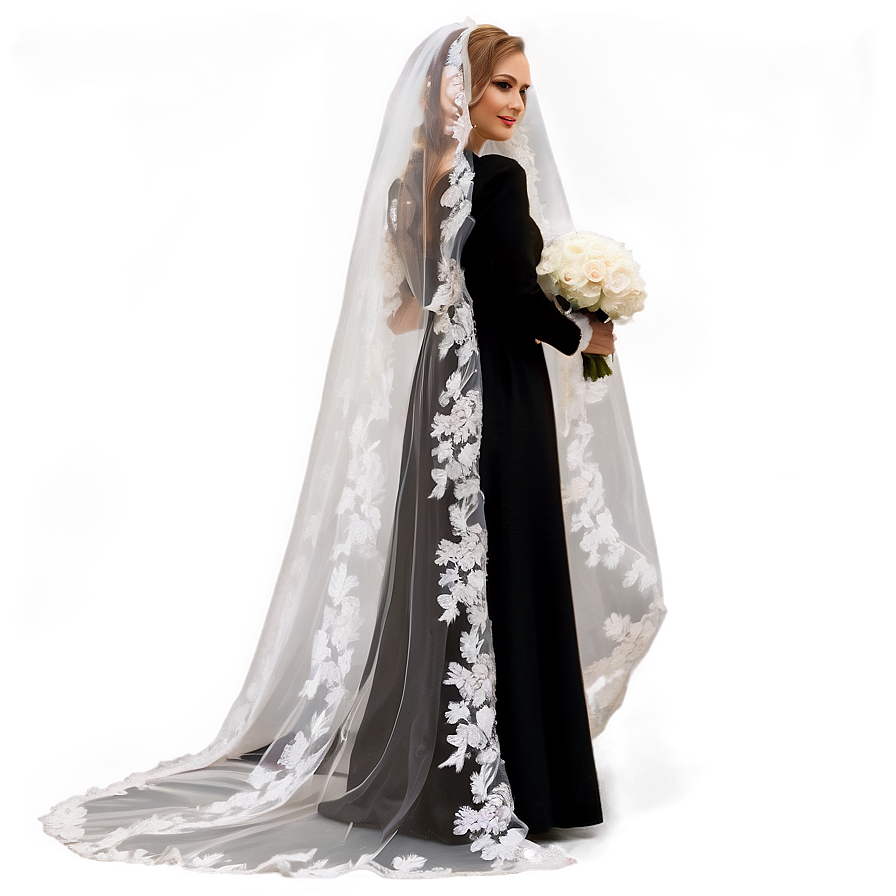 Floor Length Bridal Veil Png Tbs