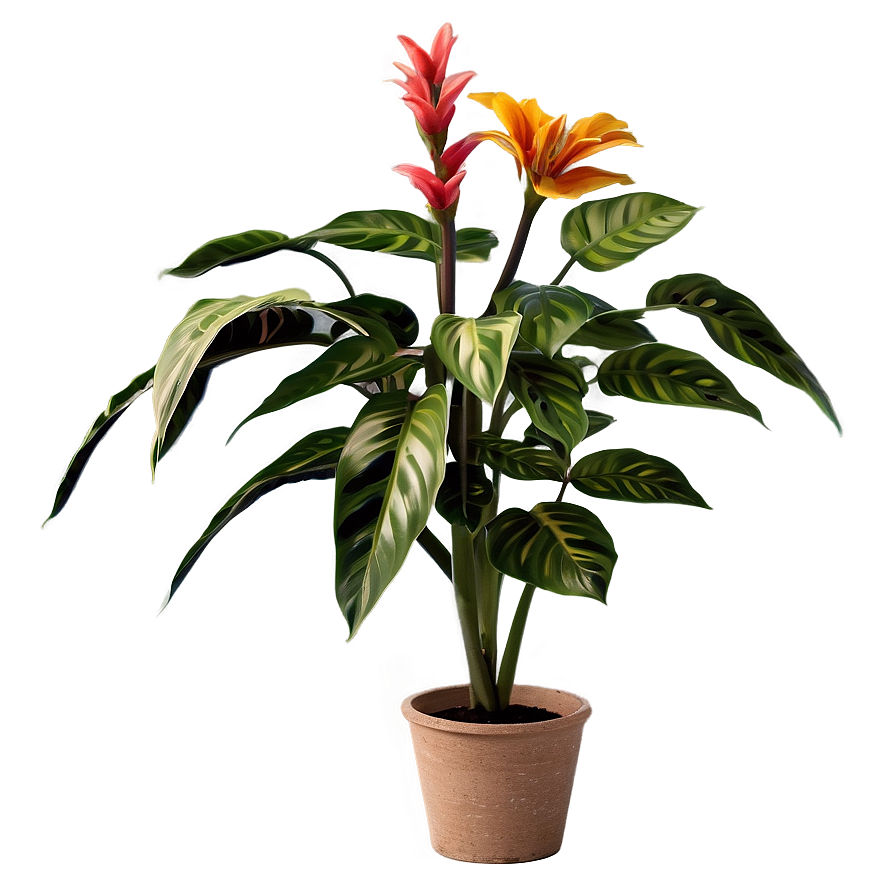 Floor Plant With Flowers Png Vgy