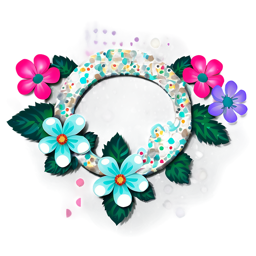 Floral And Polka Dot Design Png Ojt13