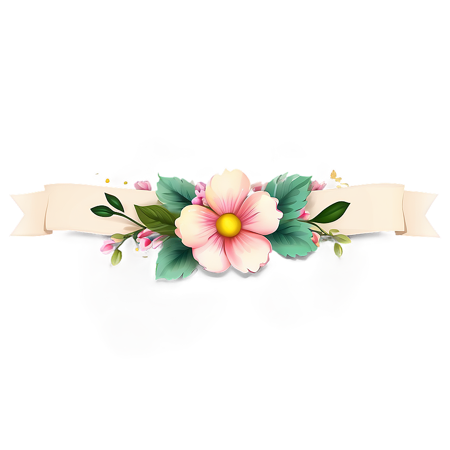 Floral Banner Clipart Png 05062024