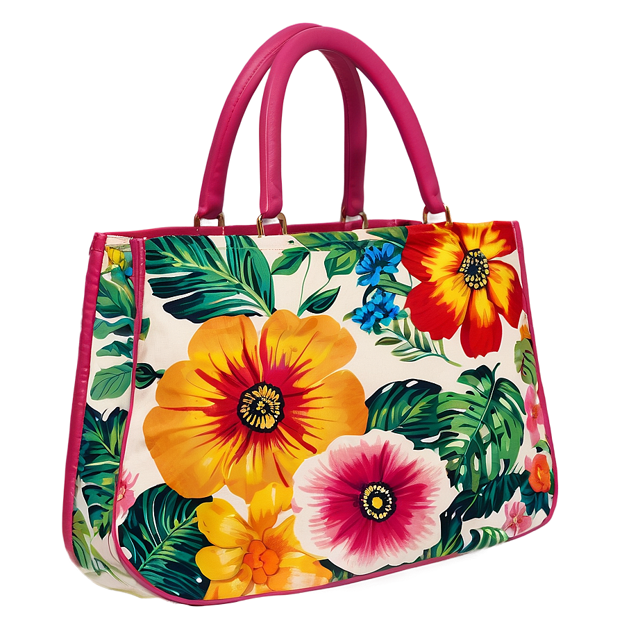 Floral Beach Bag Png 27