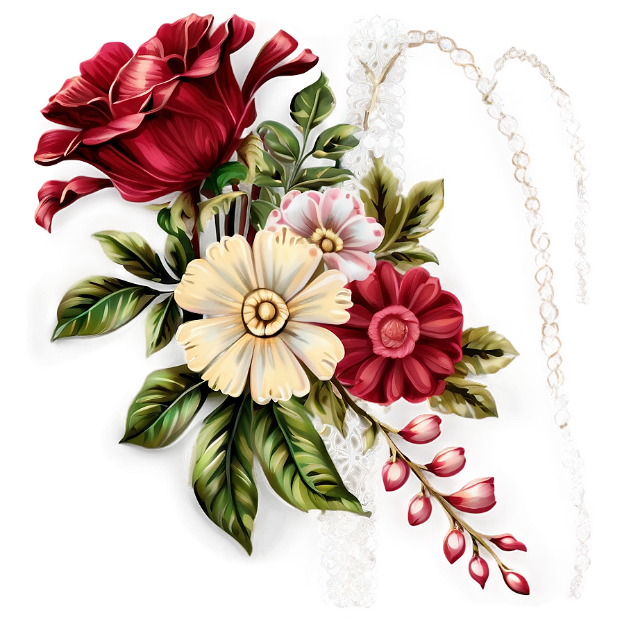 Floral Bouquet Border Png 05252024