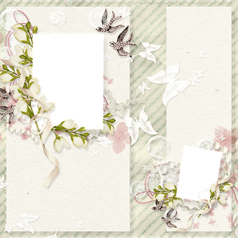 Floral Butterfly Scrapbook Frame