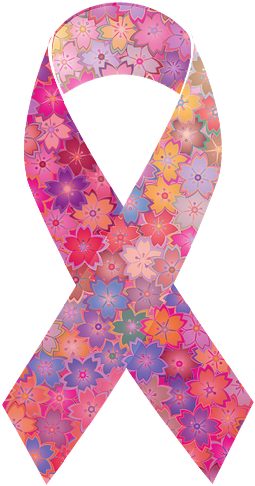 Floral Cancer Awareness Ribbon