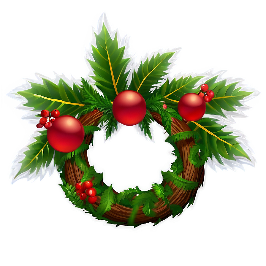 Floral Christmas Wreath Png 46