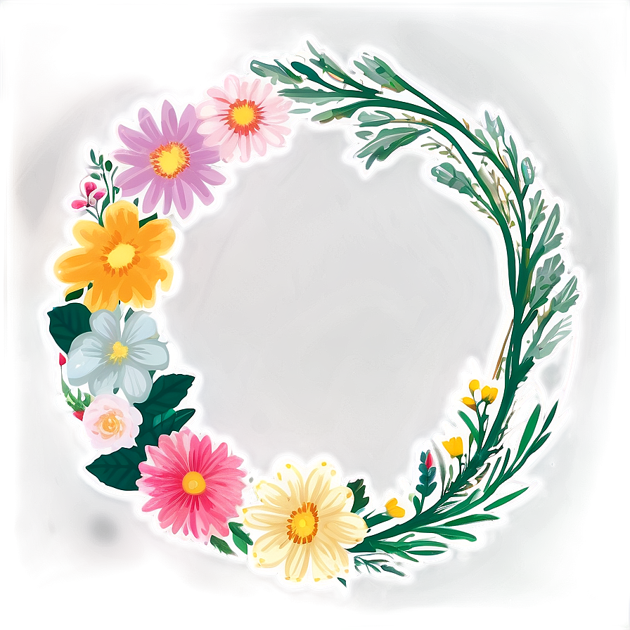 Floral Circle Sticker Png 72