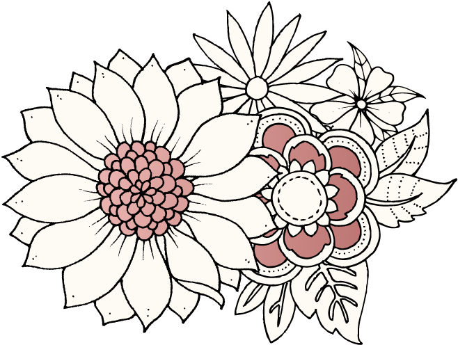 Floral Coloring Page Bouquet