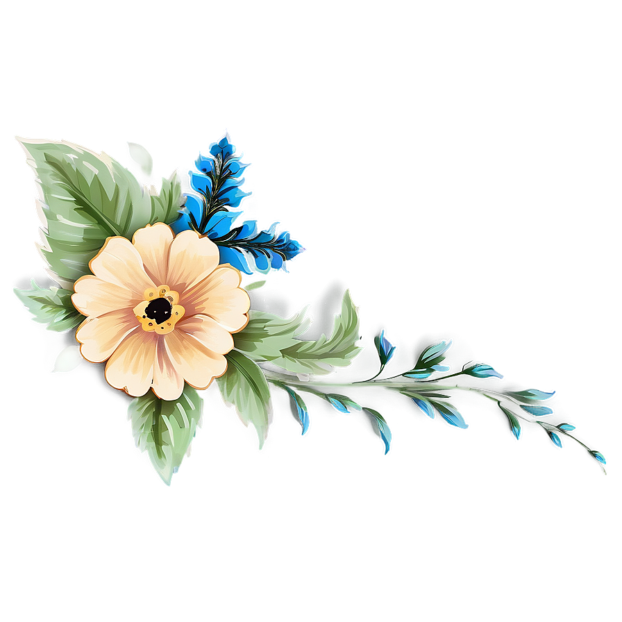 Floral Corner Embellishment Png 06272024