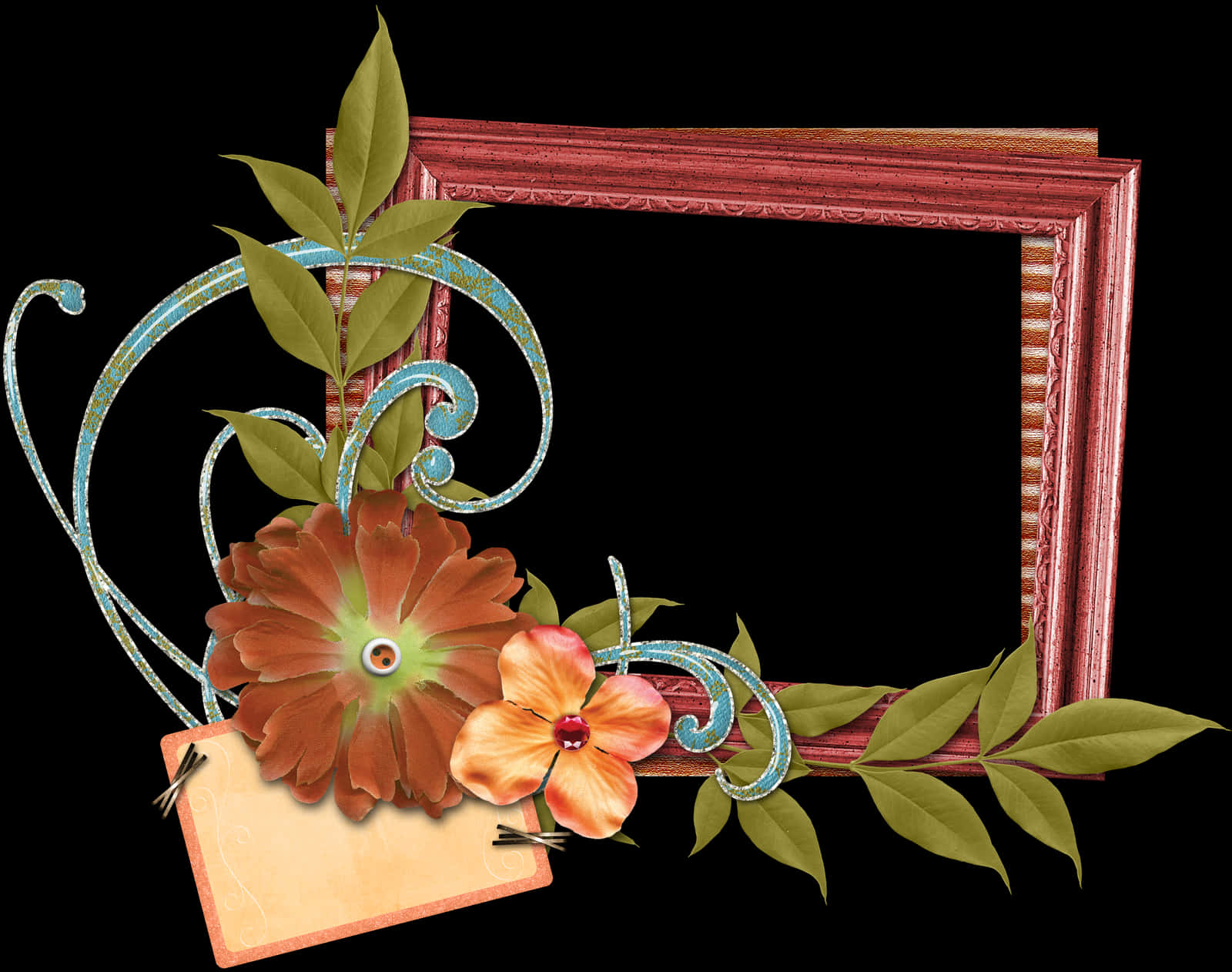 Floral Decorated Photo Frame